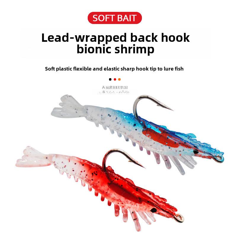Bleikopf-Weichgarnelen-Köder 3g/6cm: Ideal zum Süßwasser-/Salzwasserfischen auf Rapfen, Barsch und Mandarinfisch.