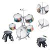 Beginner Kids Drum Set Includes Drumsticks Stool Boys Girls PVC Development Music Toy Educational