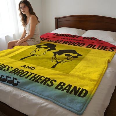 Throw High-Density Short Plush Blanket For Sofa Nap Room Soft Skin-Friendly 1980s Classic Retro Movie The Blues Brothers