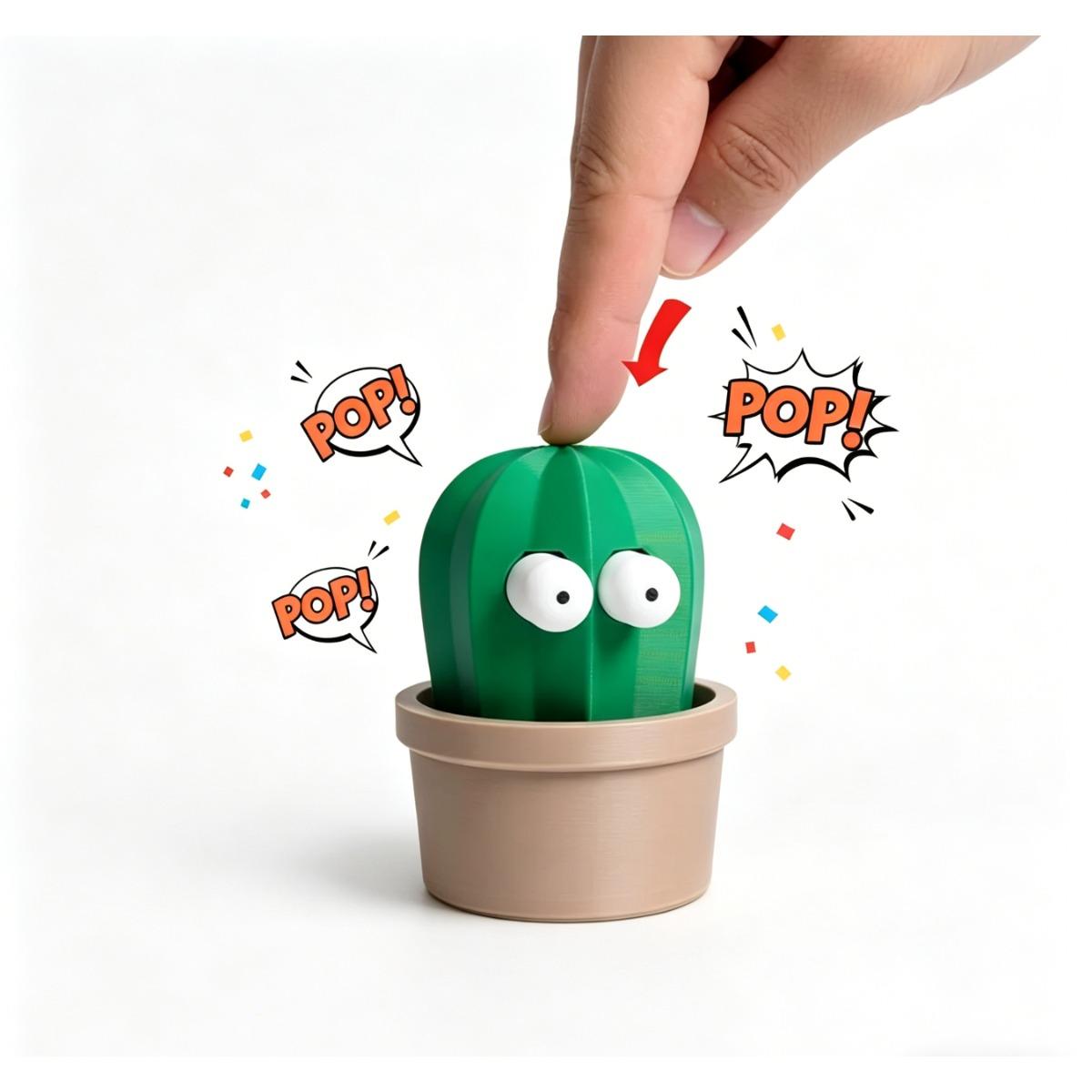 

3D Printed Pressable Convex-Eyed Cactus Soft Plush Toy Unique Home Decorative Item