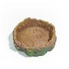 New Resin Reptile Feeder Bowl Shallow Design Stump Water Pot Durable Feeding Basin Reptile Supplies