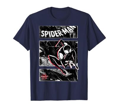 Marvel Spider-Man Into the Spider-Verse Comic Retro Graphic T-Shirt