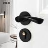 Modern Heavy Duty  Privacy  Round Lever Door Handle Aluminum Alloy for Bedroom Wooden Doors Apartment Use