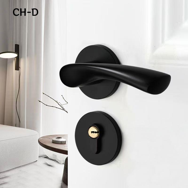 Modern Heavy Duty Privacy Round Lever Door Handle Aluminum Alloy for Bedroom Wooden Doors Apartment Use