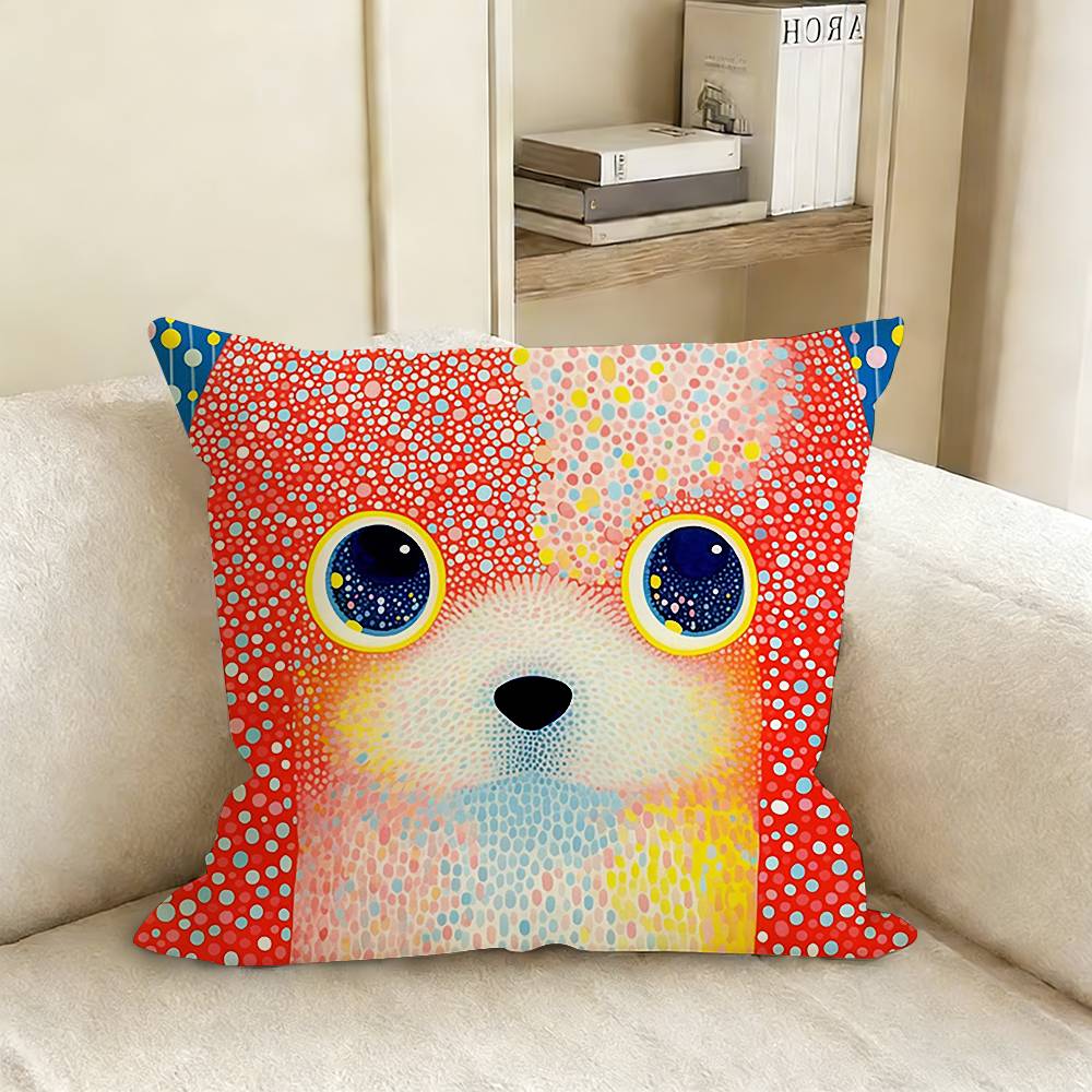 Y-Yayoi K-Kusama Artistic Style Various Sizes Square Pillow Case For Car Home Bedchamber Decor