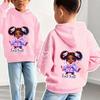 Kids Cute Girl Hoodie Cartoon Doll Graphic Print Heart Sweatshirt Girls Boys Kawaii Korean Style Streetwear Spring Autumn