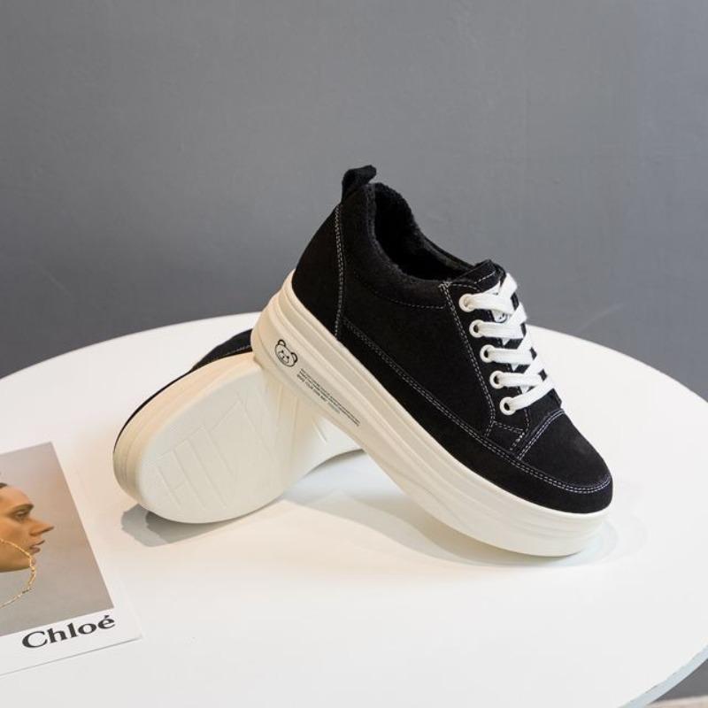 Chaussures muffin polyvalentes nouvelle collection printemps loisirs sports augmentation de la hauteur intérieure semelle épaisse cuir mat chaussures tendance