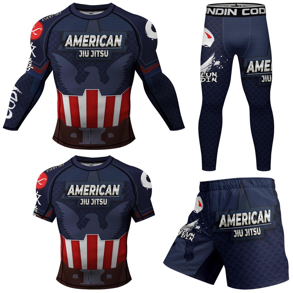 Men's Quick-Dry Fitness Compression Suit: 4-Piece Set for Running and Outdoor Activities