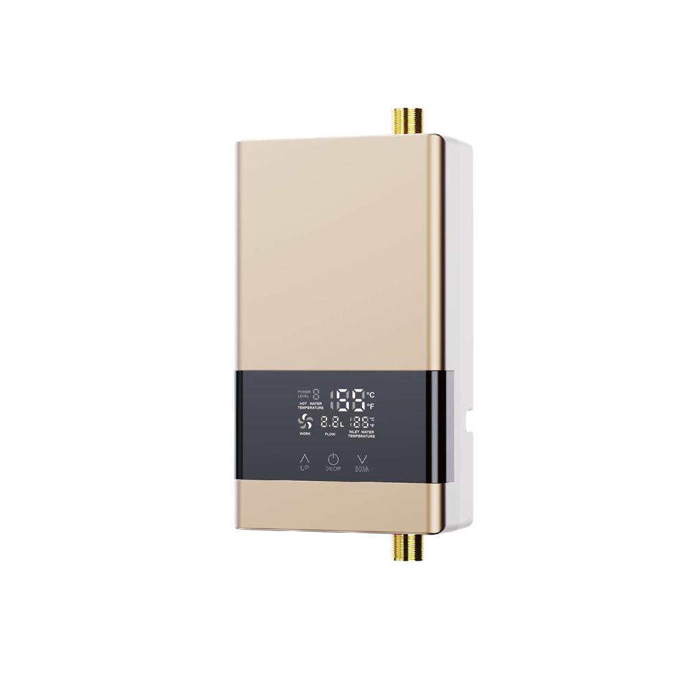 

Мгновенный водонагреватель 3000 Вт Электрический проточный водонагреватель настенный со светодиодным дисплеем температуры золотой