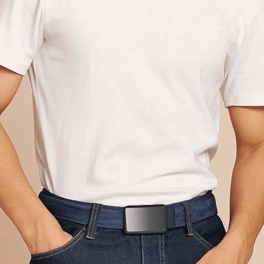 Contrast Color Both Sides Available Belt Zinc Zinc Alloy Nylon Waistband Classic Men Weaving Belt  Boys