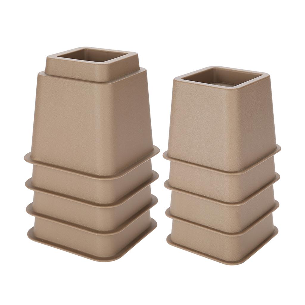 Furniture Raisers   Bed Chair Sofa Riser Feet Lift Set 4 x 5"& 4 x 3" Black