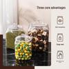 Large Airtight Storage Jar for Dried Tangerine Peel & Grains - Food-Grade PET, Moisture-Proof, Square Design