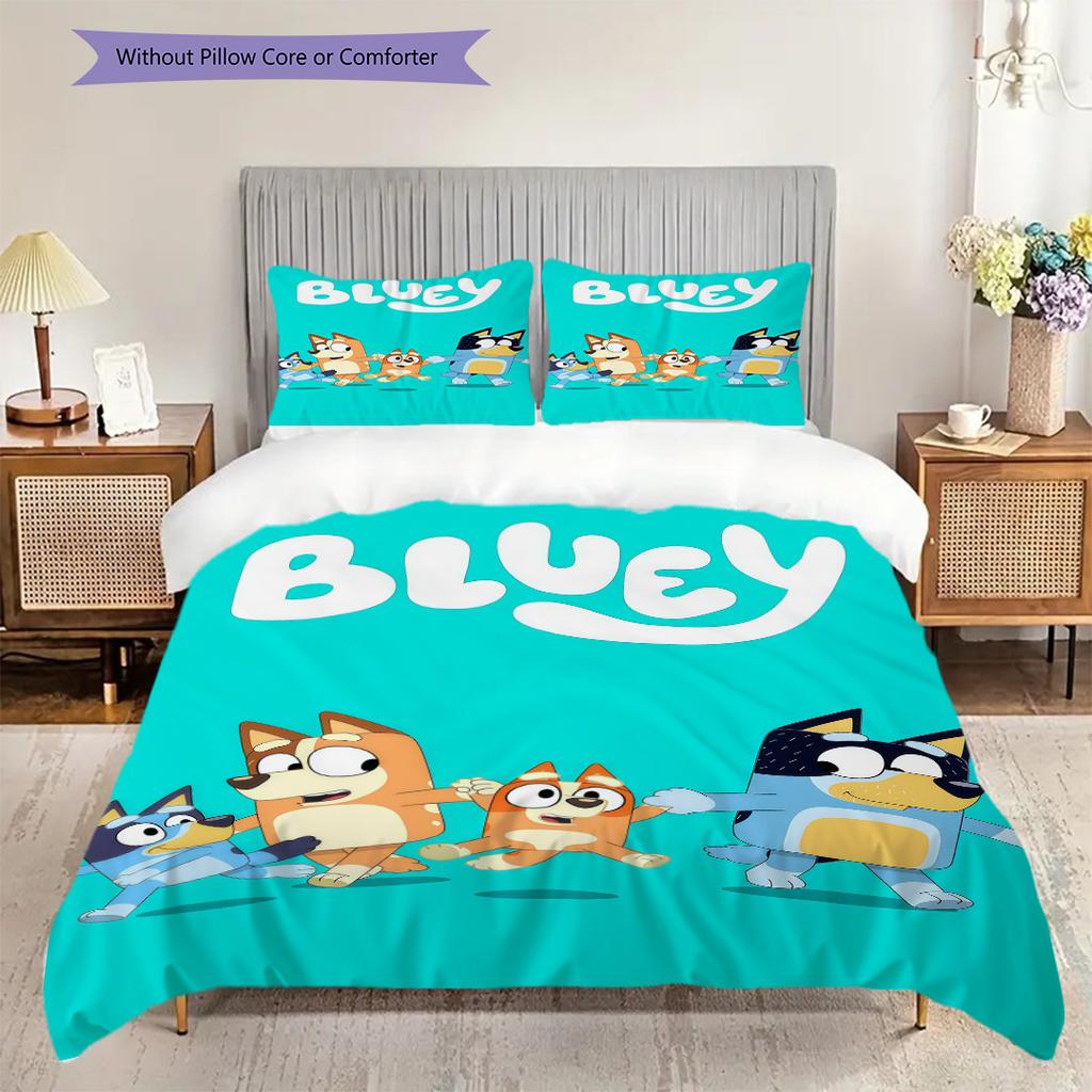 Bluey Friends Adventure Threepiece Set 1 Duvet Cover 2 Pillowcase Without Core Duvet Cover And Pillowcase Soft And Comfortable