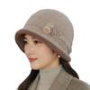In winter the elderly mother hat female ear protector wool knitted hat old lady thermal cotton hat grandma fleece hat