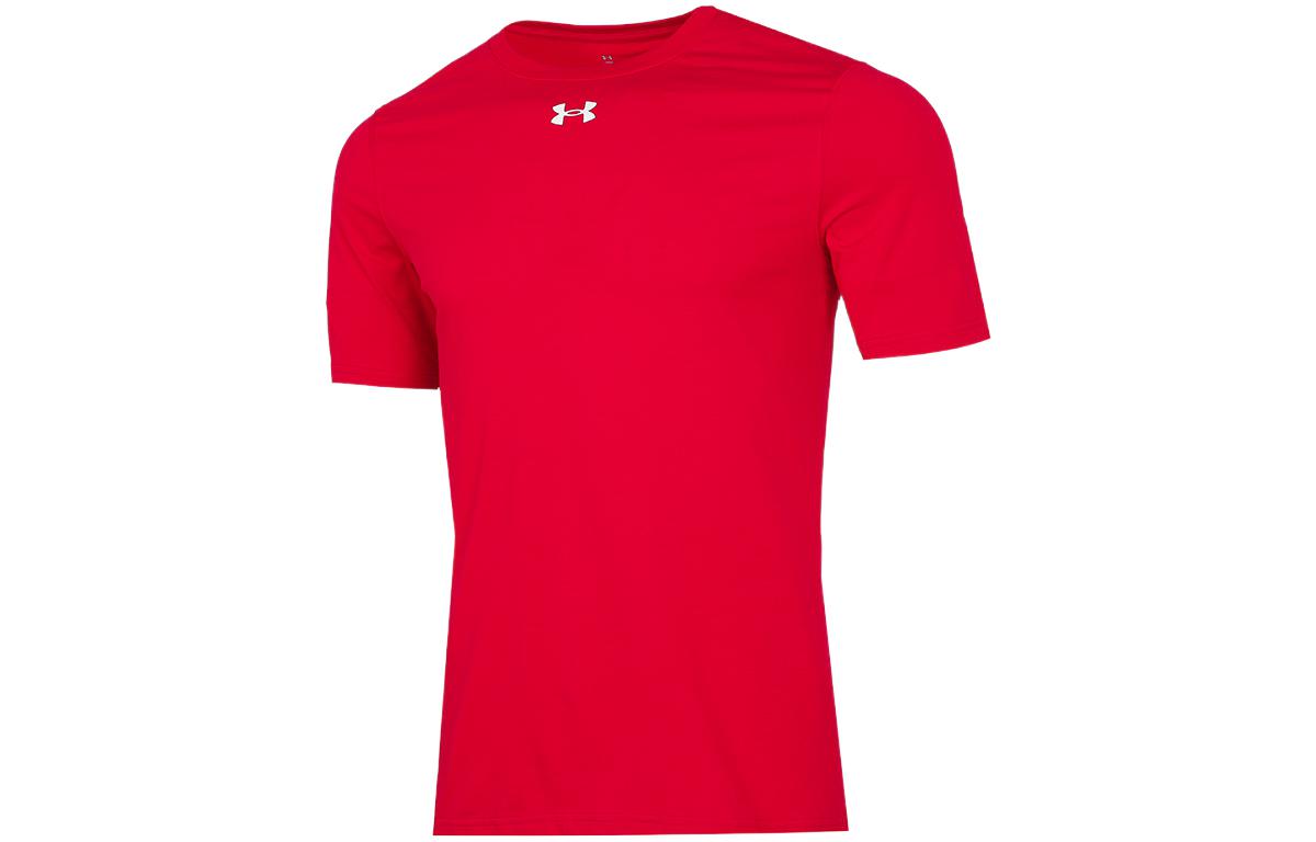 Under Armour T Shirts Men s Red Crew Neck Moderate Straight Fit 21500539-600 XL