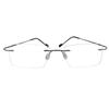 RSINC Rimless OD Light Weight Rectangular Unisex Eye Frame Non -Foldable | Frames for Fashion School & Sports 8801 49-18-138 (Gun Black