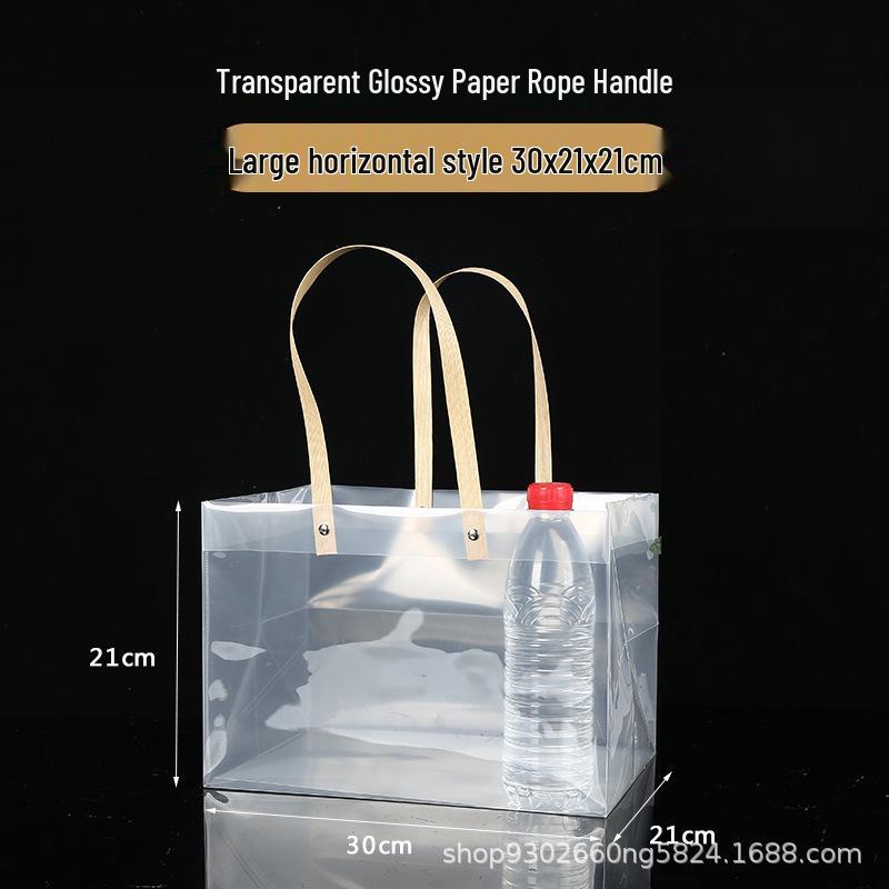 In Stock: Frosted PVC Transparent Tote Bag for Gifts and Souvenirs, Ideal for Christmas and Weddings