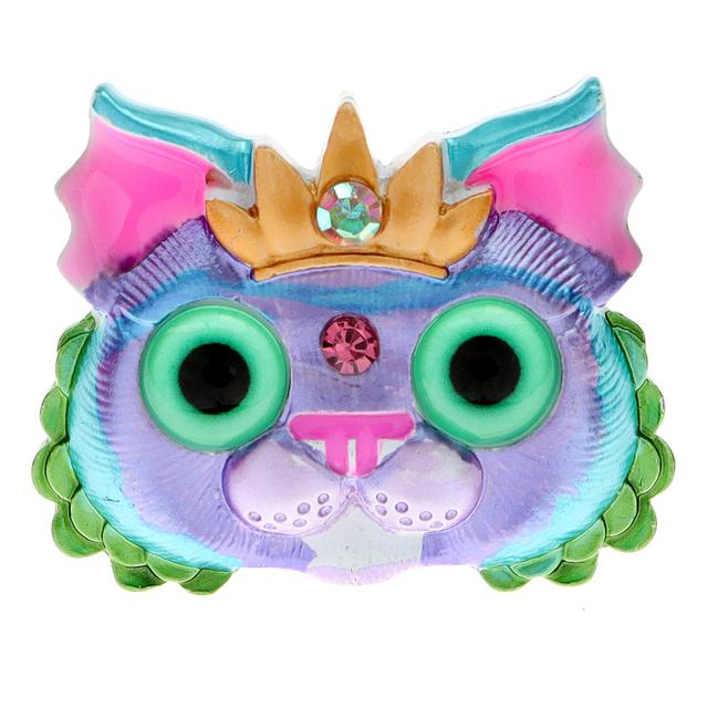 

Новая красочная эмалированная одежда, броши с изображением Короны и кота для женщин, булавка с милыми животными, 4 цвета, в наличии, сумка, шляпа, аксессуары для костюма