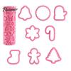 Easy Release Biscuit Tools 9Pcs Christmas Themed Cookie Cutter Set, Reusable Non-Stick Pastry Fondant Baking Molds for Cookies Mold, Food-Grade