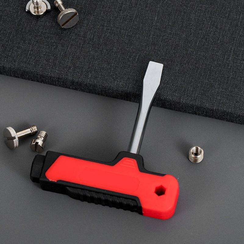 Camera Plate Screwdriver with Broad Tip and Grip Texture for Mount Hardware and Plate Screw Adjustment Work Tasks