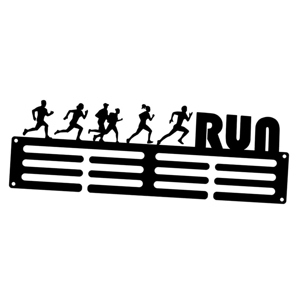 Medals Wall Display Hanger Holder for Kids Bedroom Simple Installation Sturdy Black Multipurpose 11.8x3.7inch with 3 Rows