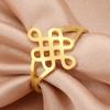 Dawapara Classic Chinese Mystic Knot Ring for Women Infinite Symbol Good Luck Peace Amulet Stainless Steel Wedding Band