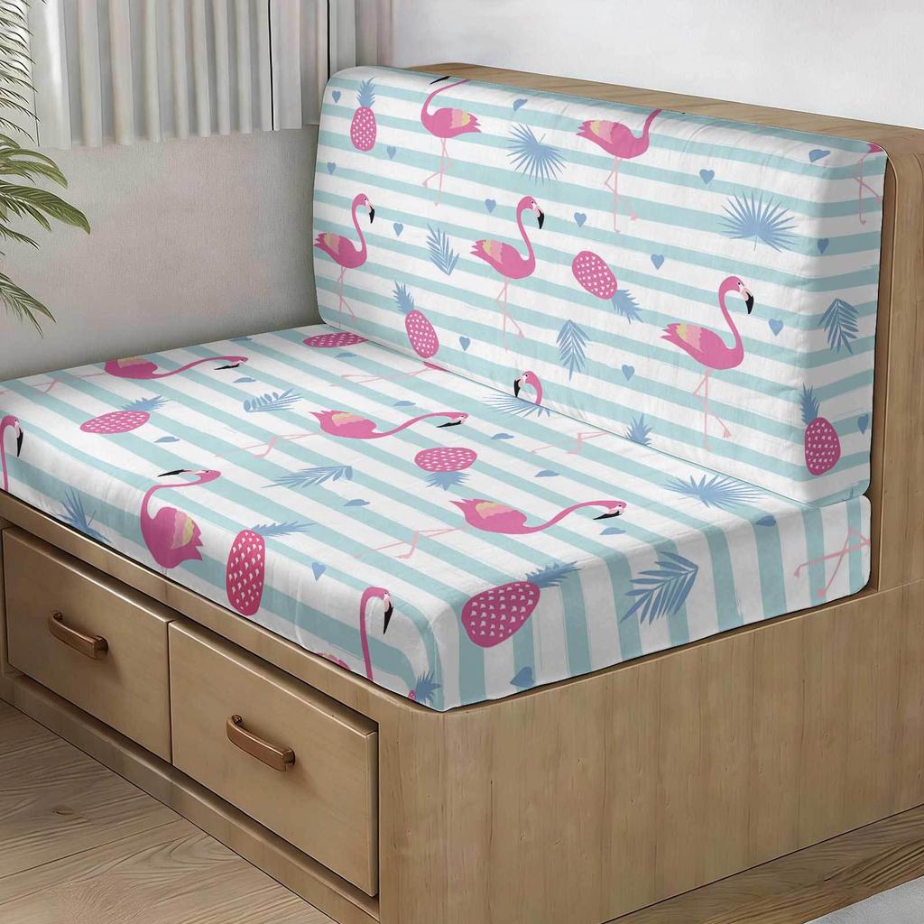 RV Camper Elastic Sofa Cover with Anti-Slip & Anti-Shedding Tie Rope