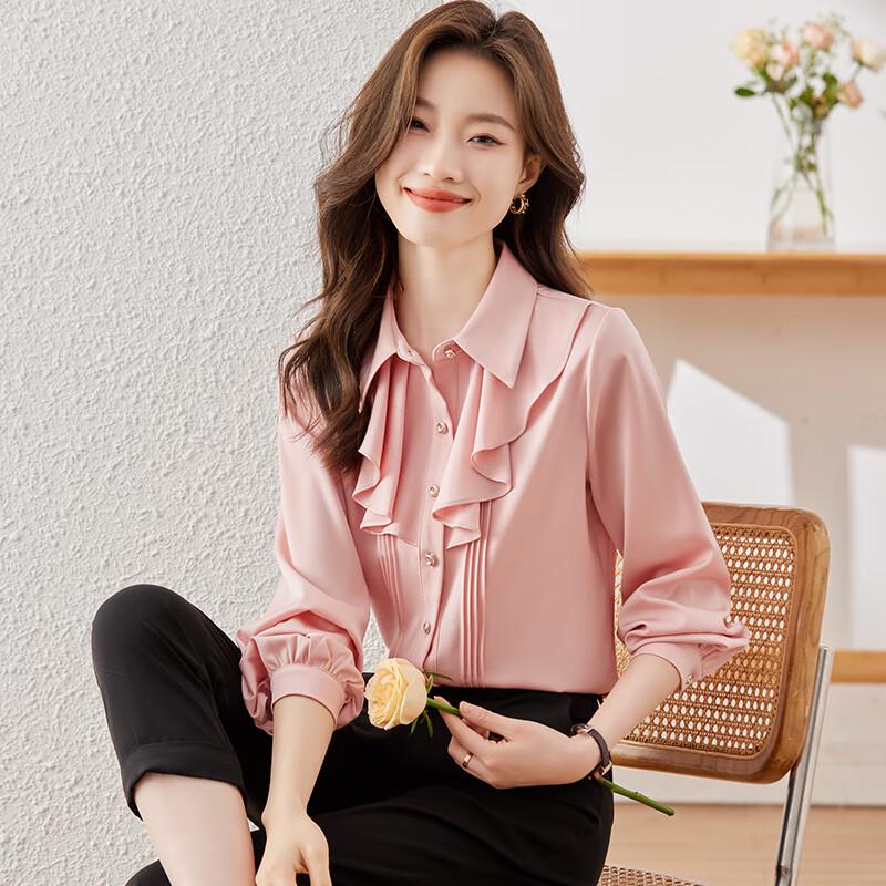 Women's French Ruffled Collar Long-Sleeve Blouse