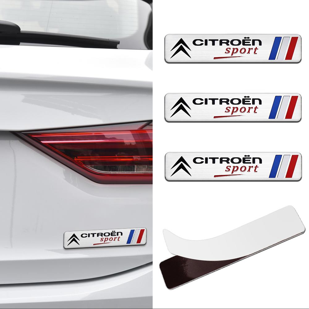 Citroen-Specific 1Pc Aluminum Auto Body Sticker – Trunk Door Decal (Car Styling Accessory, Fits C3-XR, C4, C4L, C5, C5 VTS, C5X