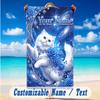 Cat Theme Beach Towel Personalized Custom Name & Text Soft Quick Dry Beach Towel for Swimming Travel