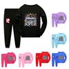 5573 Niños Niñas Estampado Roblox Top Pantalones Ropa de Dormir Pijamas Conjuntos