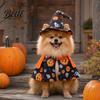 Ghost Themed Pet Outfit 1 Set Halloween Costume Adjustable Wizard Hat And Cape Cute Pumpkin Costume Prints Fun for Small Dogs Cats Festive Apparel