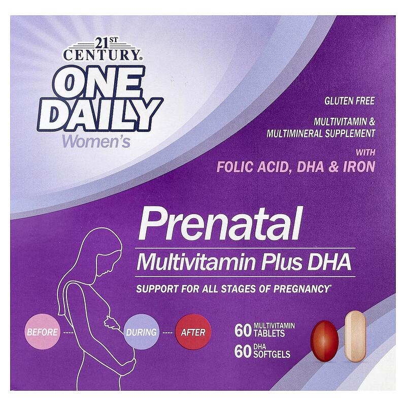 iHerb UK - 21St Century , Prenatal Multivitamin Plus Dha, 2 Bottles, 60 Tablets / 60 Softgels - Image 3