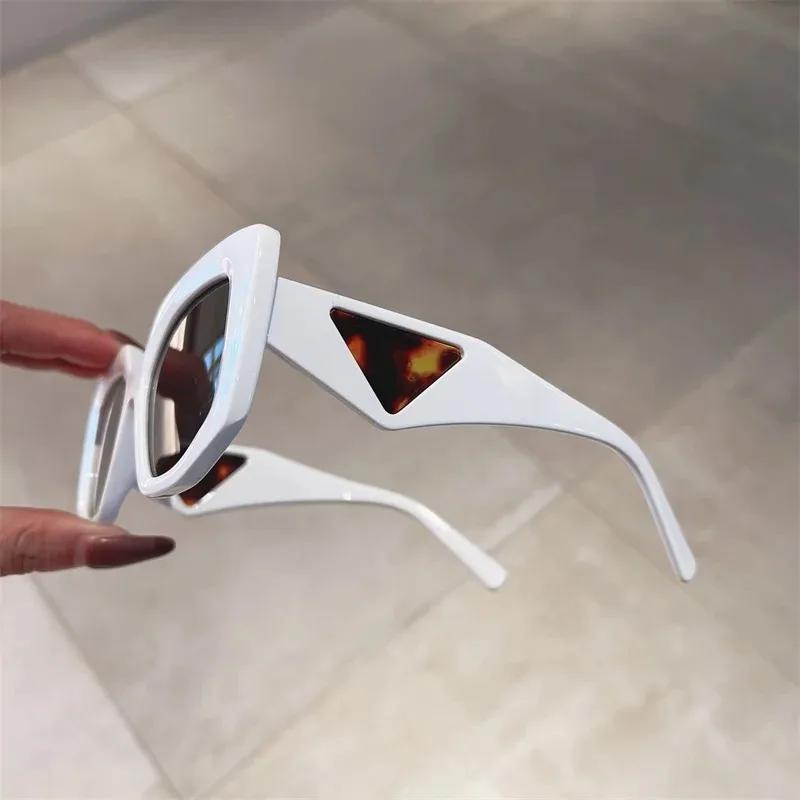 Vintage Brand Designer Polygon Sunglasses Women For Men Luxury Fashion Sun Glasses Trendy Punk Ladies Orange Big Shades