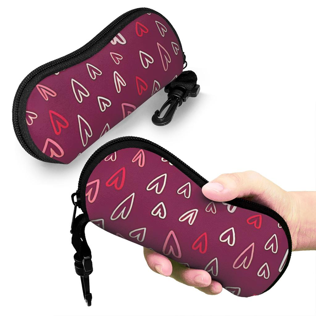 pink hearts gift for lover Glasses Case Gifts For Women Men  Box  Eyeglasses Box Charming Eyewear Container