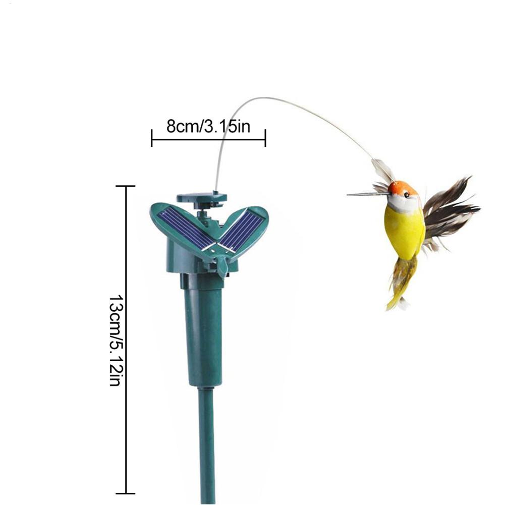 1pc Solar Powered Flying Wobble Hummingbird Ornament Durable Garden Dancing Fluttering Humming Bird Stake Lawn Decor