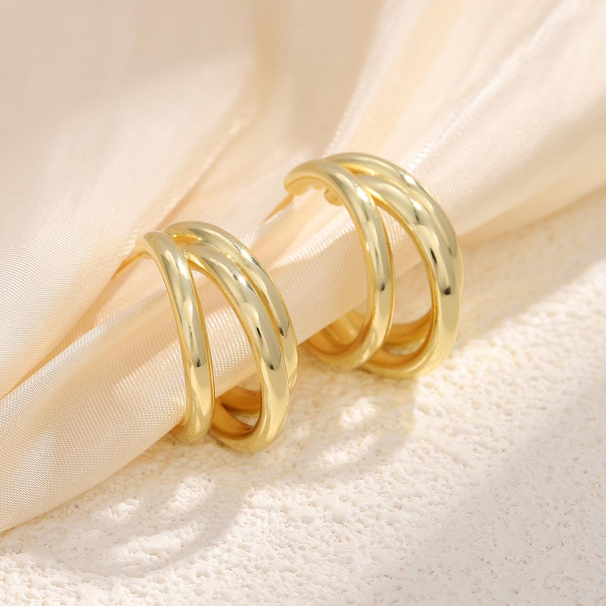 925 silver needle stud earrings ins frigid wind earrings metal earrings
