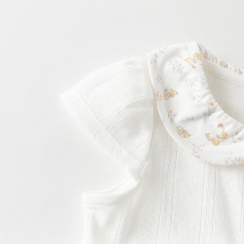 DAVE&BELLA Infant Girl Butterfly Print Summer Romper