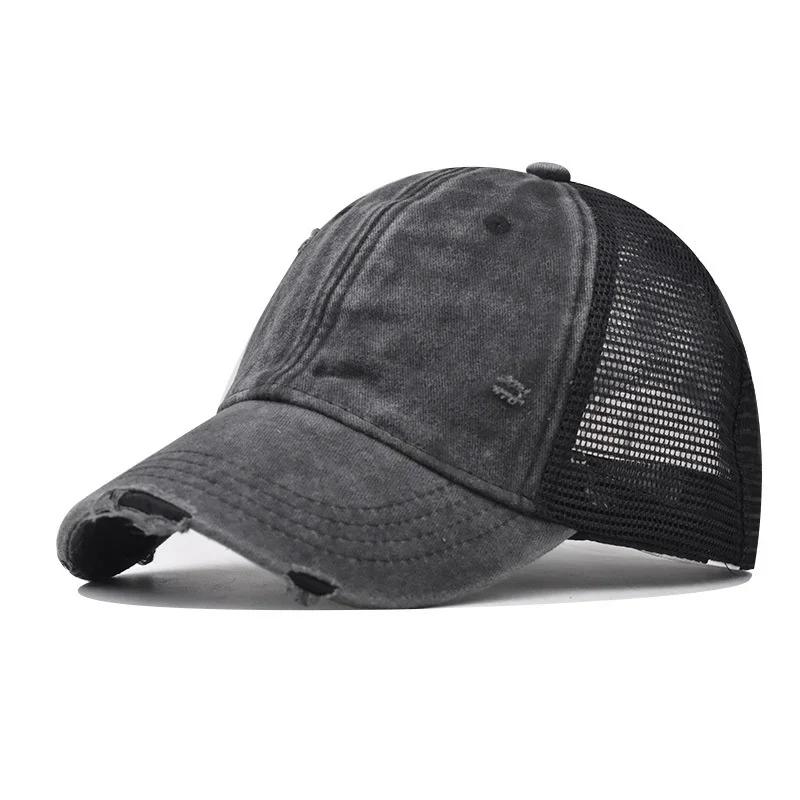 Fashion Solid Color Patch Baseball Caps Men Women Snapback Hip Hop Hat Summer Breathable Mesh Sun Hats Unisex Streetwear Bone