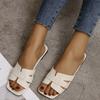 Large size flat-bottomed cool slippers 2025 new casual outer wear simple and fashionable square head beach soft-bottomed cool slippers