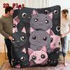 Cute Black and Pink Starry Sky 2D Flat Pattern Flannel Blanket High Quality All Seasons Warmth and Comfort Perfect for Christmas Gifts.