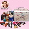 Portable Double-Layer Aluminum Alloy Cosmetic Case with Mirror and Password Lock