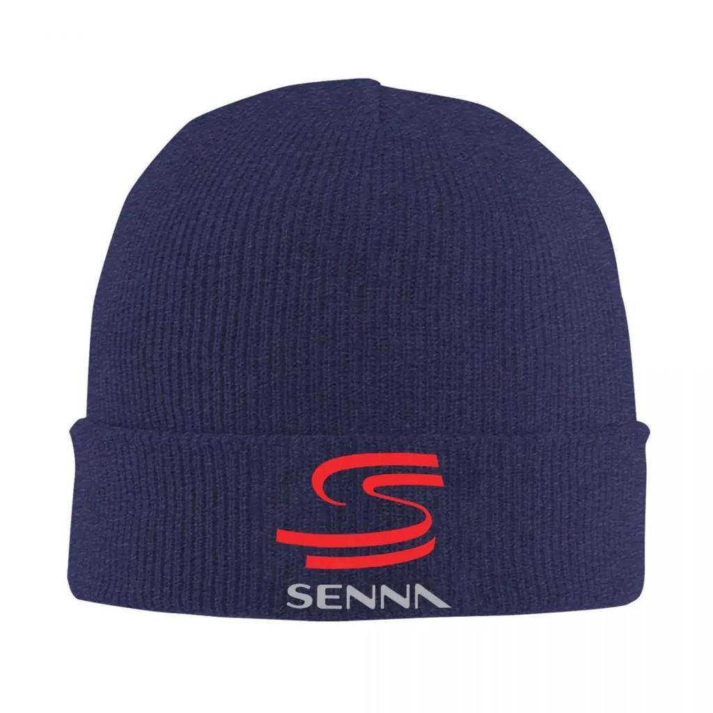 Logo Ayrton Senna Knit Hat Beanies Winter Hats Warm New Cap Unisex Women Gifts