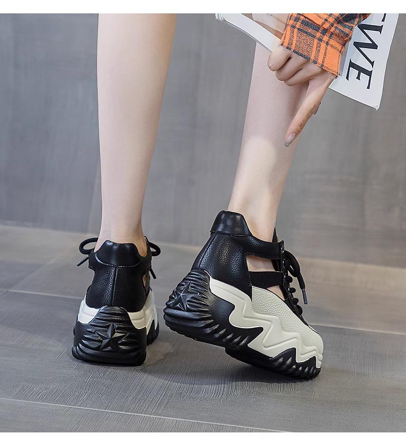 Women's 2024 Spring/Summer Thick-Soled Breathable Sandals & Slippers, Height-Boosting, Versatile Design
