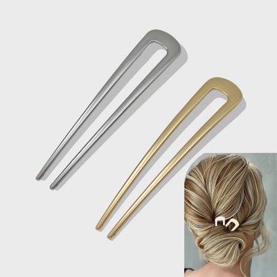 2 PCS Simple Épingle à Cheveux Coréenne Nouvelle Vintage en Alliage en Forme de U Épingles à Cheveux Géométriques Accessoires Cheveux Fille Bijoux de Mode Pour Femmes