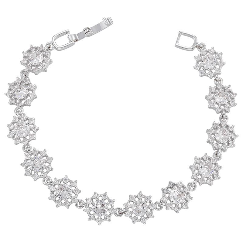 ZHUKOU 8 styles Gold Women's Bracelet CZ Crystal Zircon Shiny Bracelet Women Jewelry VL143