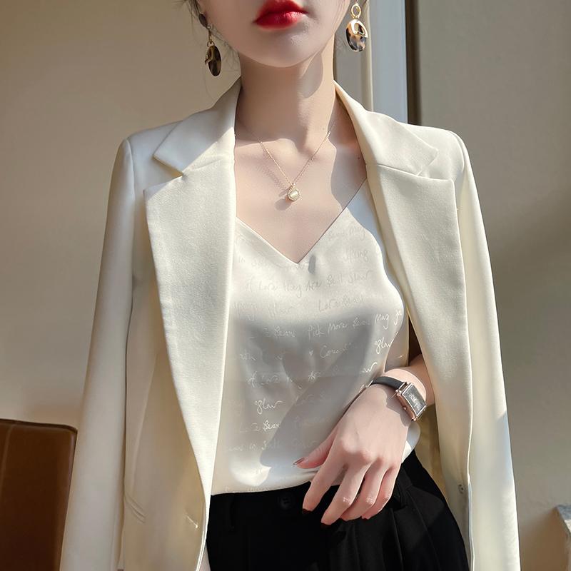 Γυναικείο καλοκαιρινό τοπ από μεταξωτό μετάξι μουριάς, αναπνεύσιμο δροσερό τοπ από 50% μετάξι, λεπτό τοπ με 50% πολυεστερικές ίνες