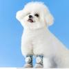 4Pcs/Set Fashion Breathable Button Dog Shoes Anti-slip Reflective Dog Footwear Comfortable Soft Sole Dog Paw Protectors Summer