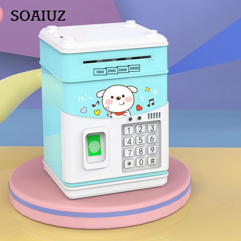 Electronic Piggy Bank MINI ATM Saving Box with Password Simulated Fingerprint Money Bank for Cash