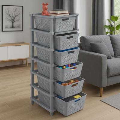 6-poziomowy plastikowy organizer szafkowy/modułowy system plastikowych szuflad do domu, biura, szpitala, salonu, szkoły, gabinetów lekarskich i pokojów dziecięcych
